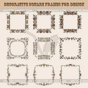 Set of square frames for design - vector clipart