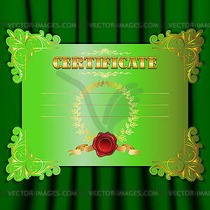 Certificate with textile background - vector clipart