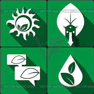 Набор наклеек, значков охраны окружающей среды - изображение в векторе / векторный клипарт