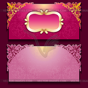 Royal invitation card with frame - vector image