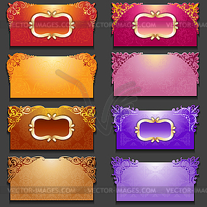 Set of royal invitation cards with frame - vector image