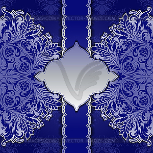 Lace frame with ethnic ornament - vector image