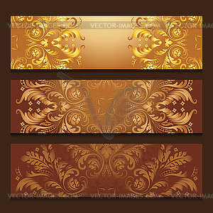 Template banners with filigree pattern - vector EPS clipart