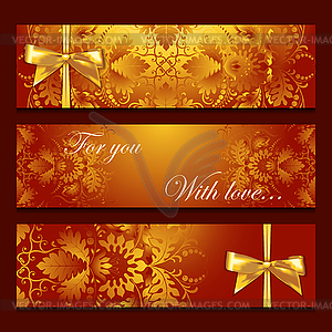 Template banners with filigree pattern - vector clipart