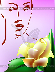 Woman with flower - vector clipart