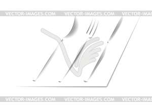 Ложка, вилка, нож - изображение в векторе