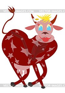 Cow super star - vector image