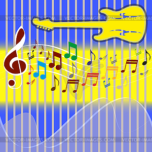 Background with Music Note - vector clip art