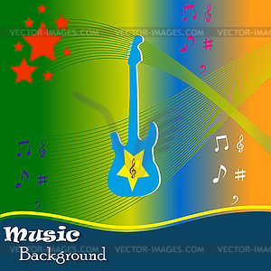 Background with Music Note - vector image