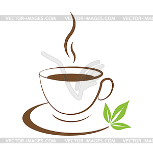 Tea cup icon brown - vector clipart