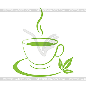 Tea cup icon green - vector clipart