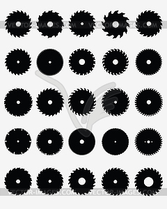 Circular saw blades - white & black vector clipart