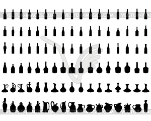 Бутылки и чаши - клипарт