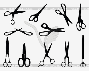 Scissors - white & black vector clipart