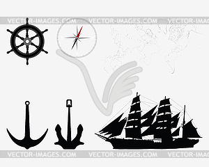 Accessories for seafaring - vector image