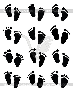 baby feet clip art black and white