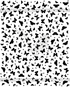 Butterflies on white - white & black vector clipart