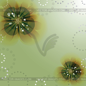 Flowers on the greeting card.  - vector image