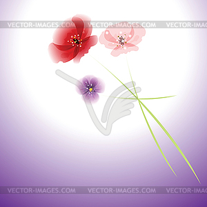 Bouquet of flowers on colorful background - vector clipart / vector image