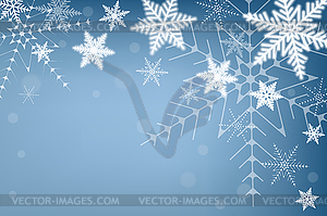 Christmas snowflakes background - vector image