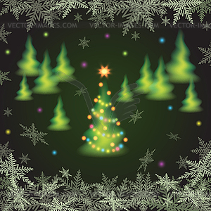 Christmas fir trees - vector EPS clipart