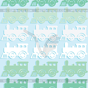 Seamless background with steam locomotives - vector clip art