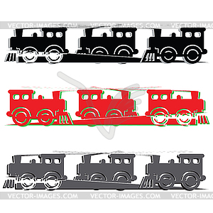 Steam colorful locomotives - vector clipart