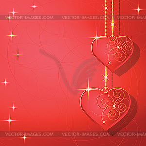 Heart shapes on abstract background to Valentine`s - vector image