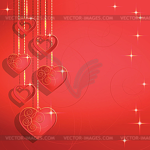 Heart shapes on abstract background to Valentine`s - vector clipart