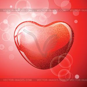 Сердце красное форма на красном фоне - графика в векторном формате