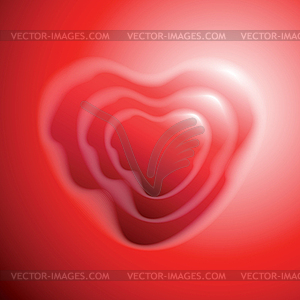 Heart shape on red background - vector image