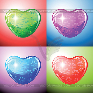 Heart shapes on colorful background to Valentine`s - vector image