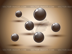 Brown chocolate balls on colorful background - vector clipart