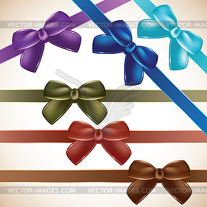 Set of colorful gift bows - vector clipart