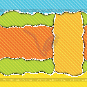 Pieces of colorful torn sheets of paper - vector image