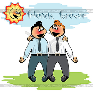 Two men stand together - vector EPS clipart