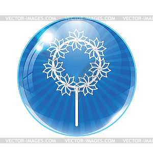 Abstract white windmills inside of the.glass ball - vector image