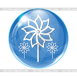 Abstract white windmills inside of the.glass ball - vector clipart