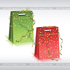 Colorful paper shopping bags - vector image