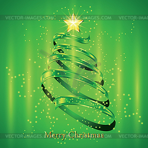Christmas fir tree silhouette - vector image