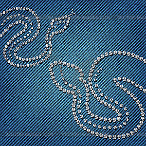 Змея формы на голубом фоне джинсов текстуры - изображение в векторе / векторный клипарт