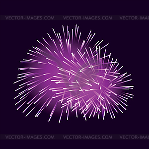 Фиолетовые фейерверки на темном фоне - графика в векторном формате
