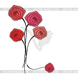Букет из красных роз - изображение векторного клипарта