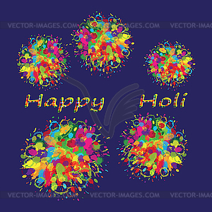 Happy Holi colourful background - vector image