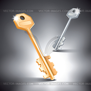 Two metal keys - vector clipart