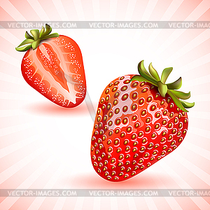 Red fresh strawberries - vector clipart