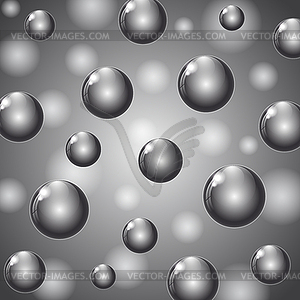 Gray balls on monochrome background - royalty-free vector clipart