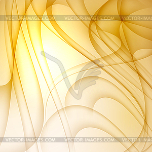 Yellow abstract background with curves lines - vector clip art