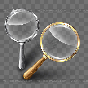 Pair of magnifying glasses on abstract background - vector image