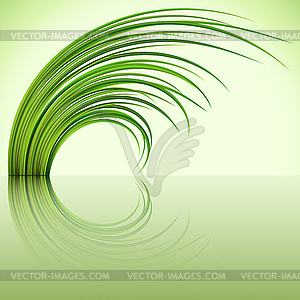 Fragment of green grass on green background - vector clip art